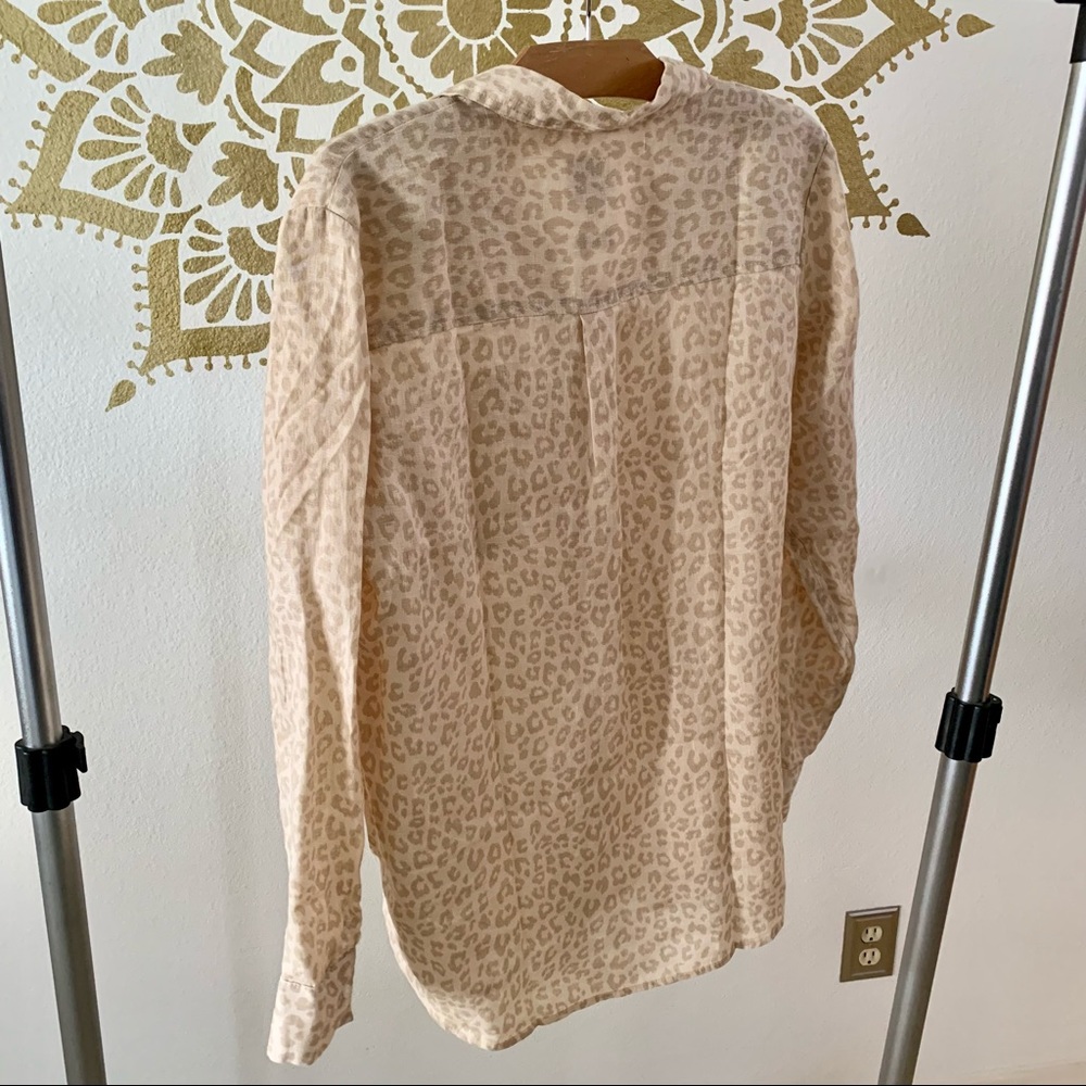 GAP linen loose fitting leopard print shirt size S - Picture 4 of 10